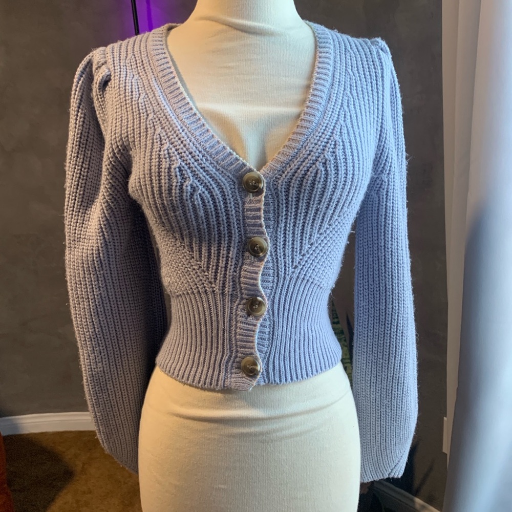Urban Outfitters Light Blue Knit Cardigan